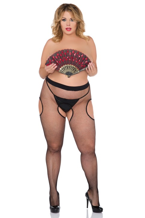 schwarze Netz-Strumpfhose STP/01/4 von Andalea Plus Size