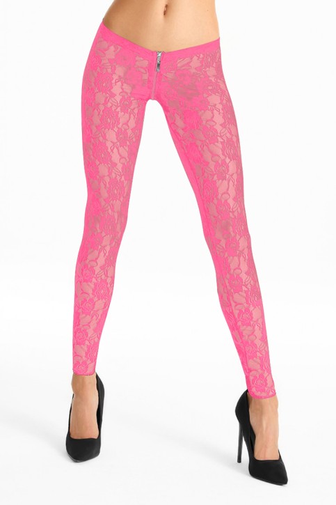 pinke Spitzen Leggings LG008 - XL