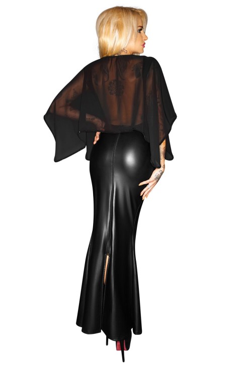 schwarzes langes Kleid F108 S von Noir Handmade