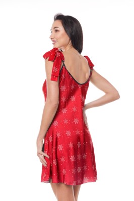 rotes Weihnachtskleid mit Rentier - L/XL