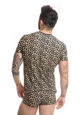 Herren T-Shirt 053556 leopard - 2XL