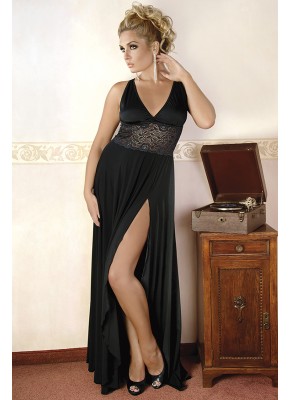 schwarzes langes Kleid M/1074 50/52 von Andalea