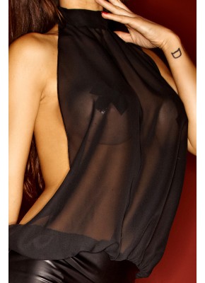 schwarzes langes Kleid F102 3XL von Noir Handmade