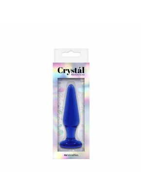 Crystal Premium Glas Plug medium blau nsnovelties
